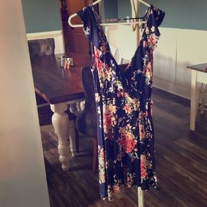 floral dress with tie on side